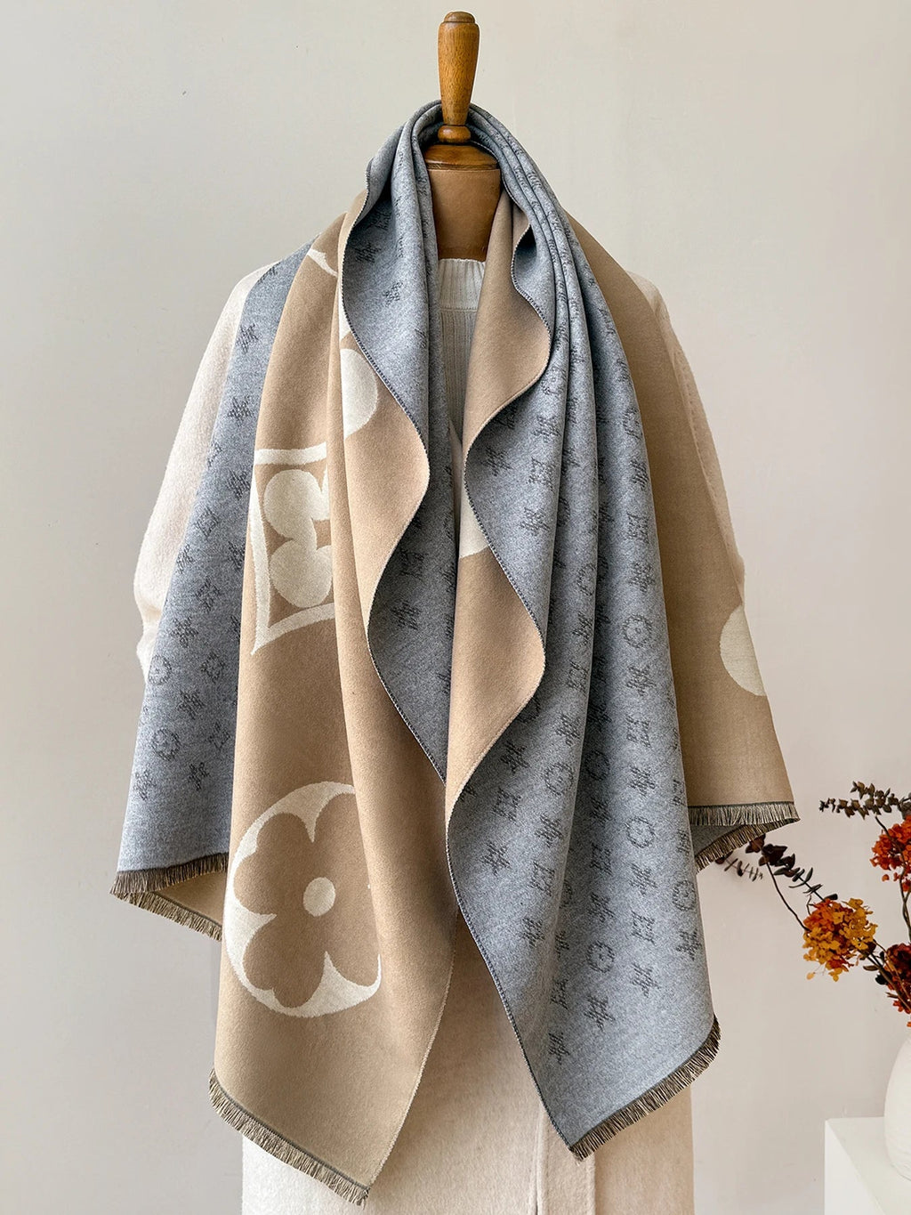 Scaldacollo invernale con sciarpa in finto cashmere di lusso