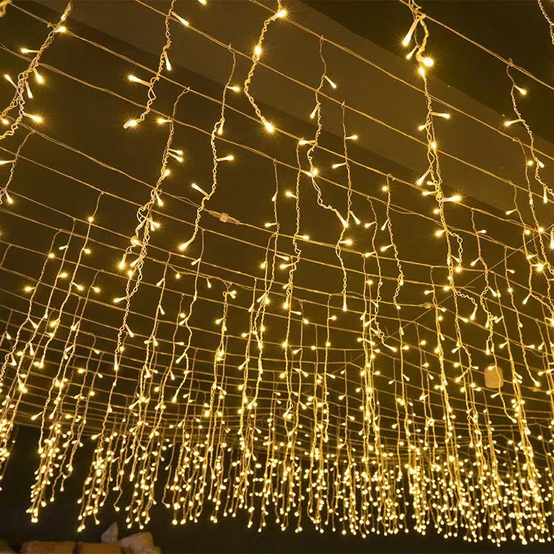 Luci per tende a ghiacciolo a LED da 50 m | Luci natalizie a bassa tensione 36V impermeabili all'aperto