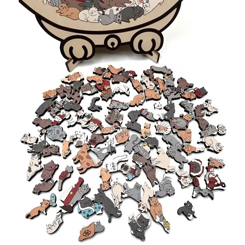 Puzzle con gatti in legno da 135 pezzi
