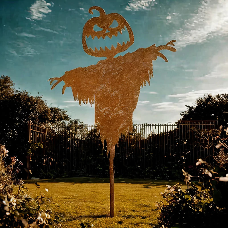 Decorazione rustica di Halloween dello spaventapasseri della zucca spaventosa