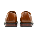 Scarpe Stringate Uomo Pelle Marrone Oxford con Punta Cappuccio