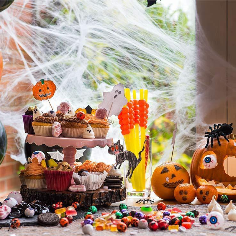 Decorazioni di ragno di Halloween, ragnatela estensibile