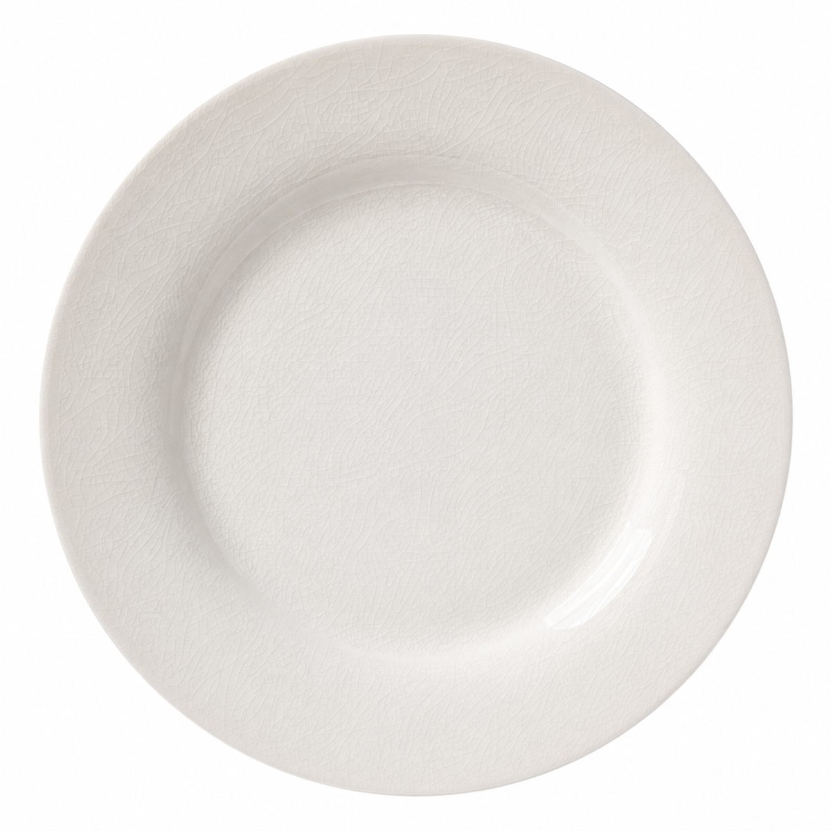 Vista laterale del piatto in ceramica bianco