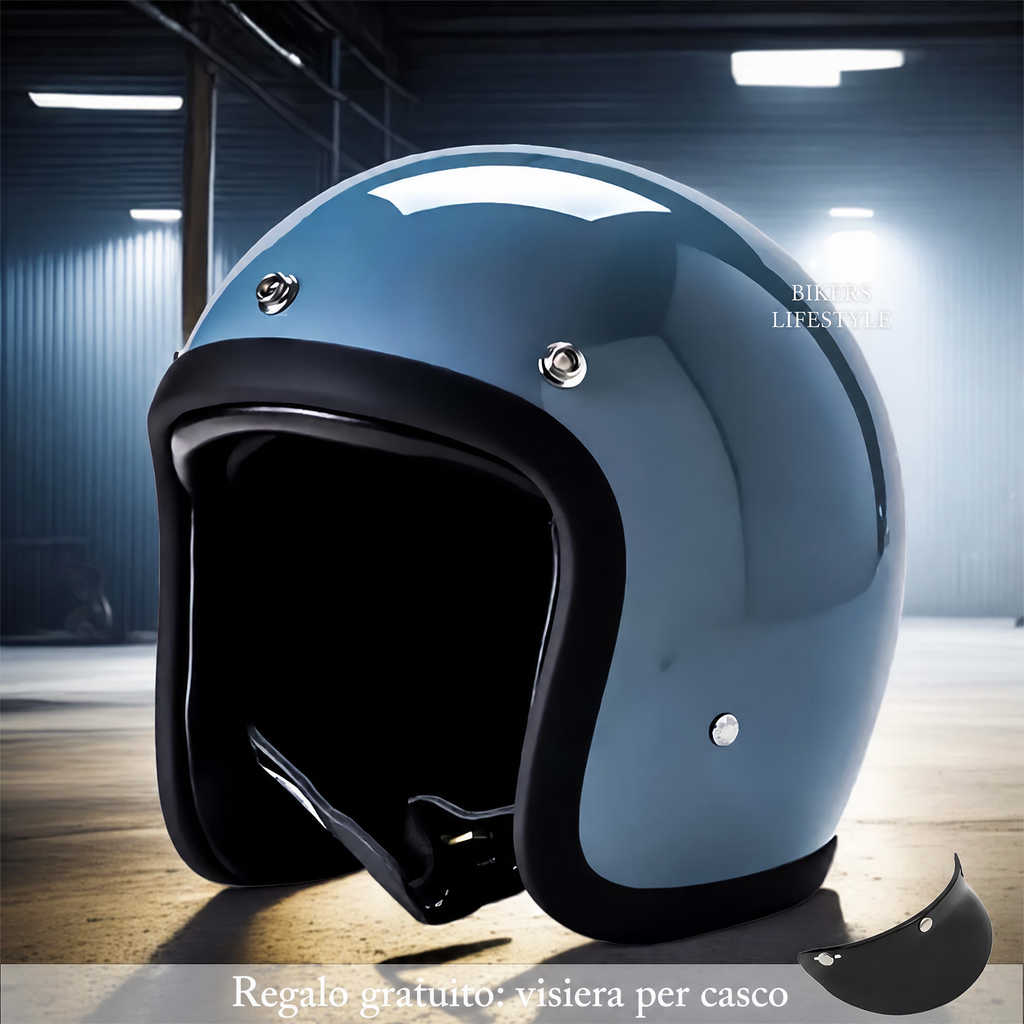 Casco moto vintage a profilo basso omologato DOT ed ECE