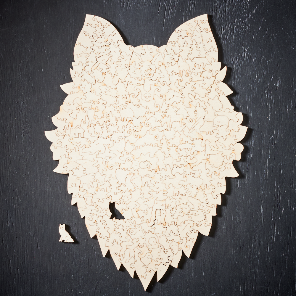 Puzzle del lupo maestoso | Puzzle in legno di alta qualità