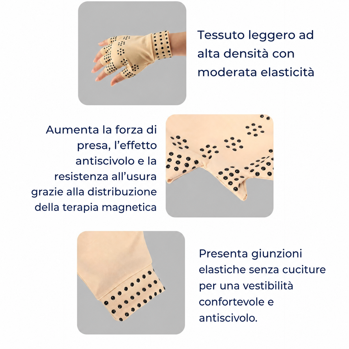 ThermaFlex Fingerless Arthritis Gloves | Guanti magnetici a compressione senza dita per sollievo dal dolore da artrite -
