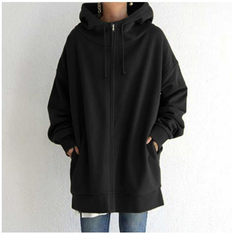 Calda felpa con cappuccio in pile da donna: pile oversize spazzolato