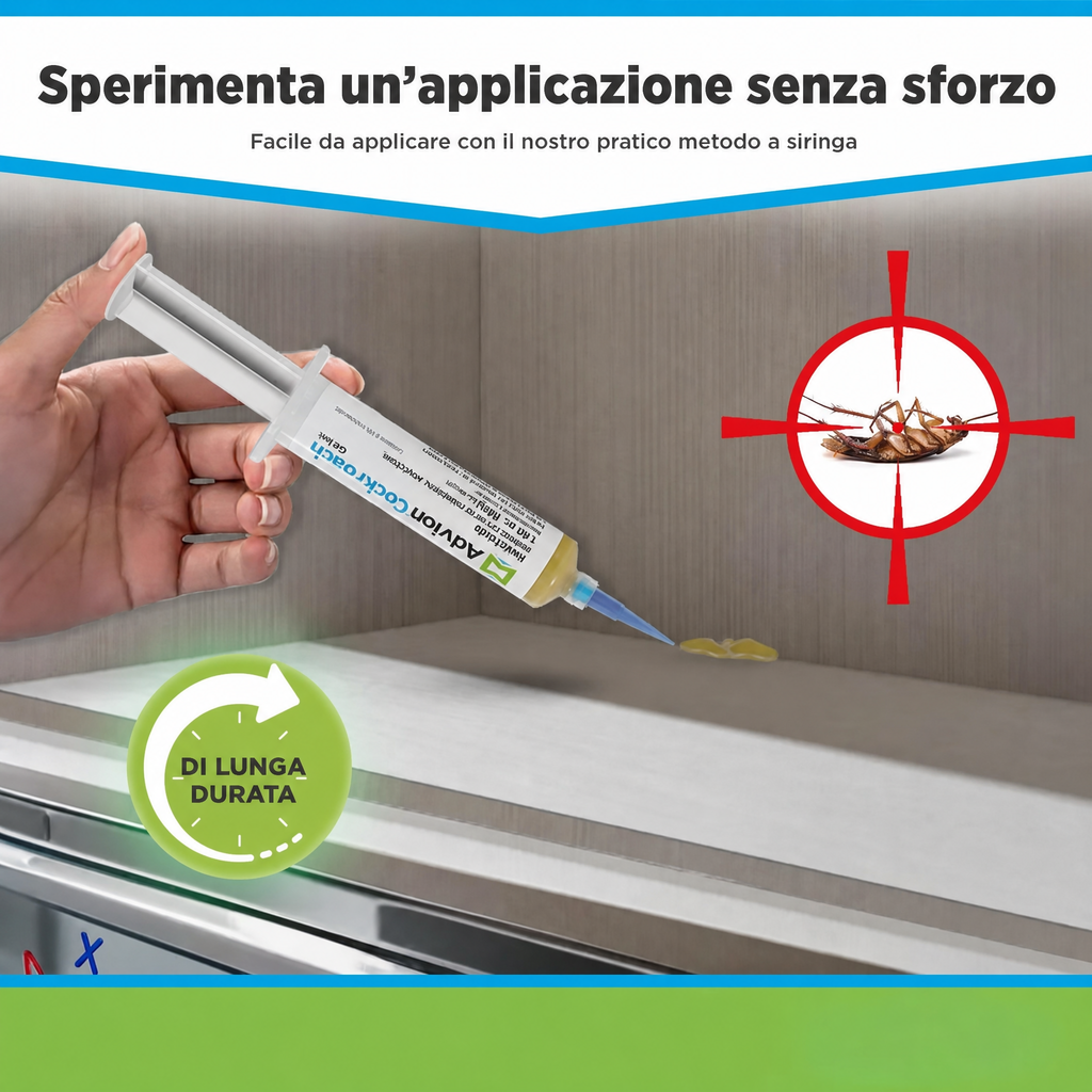 Gel in siringa per il controllo degli insetti in ambienti interni, eliminazione degli scarafaggi