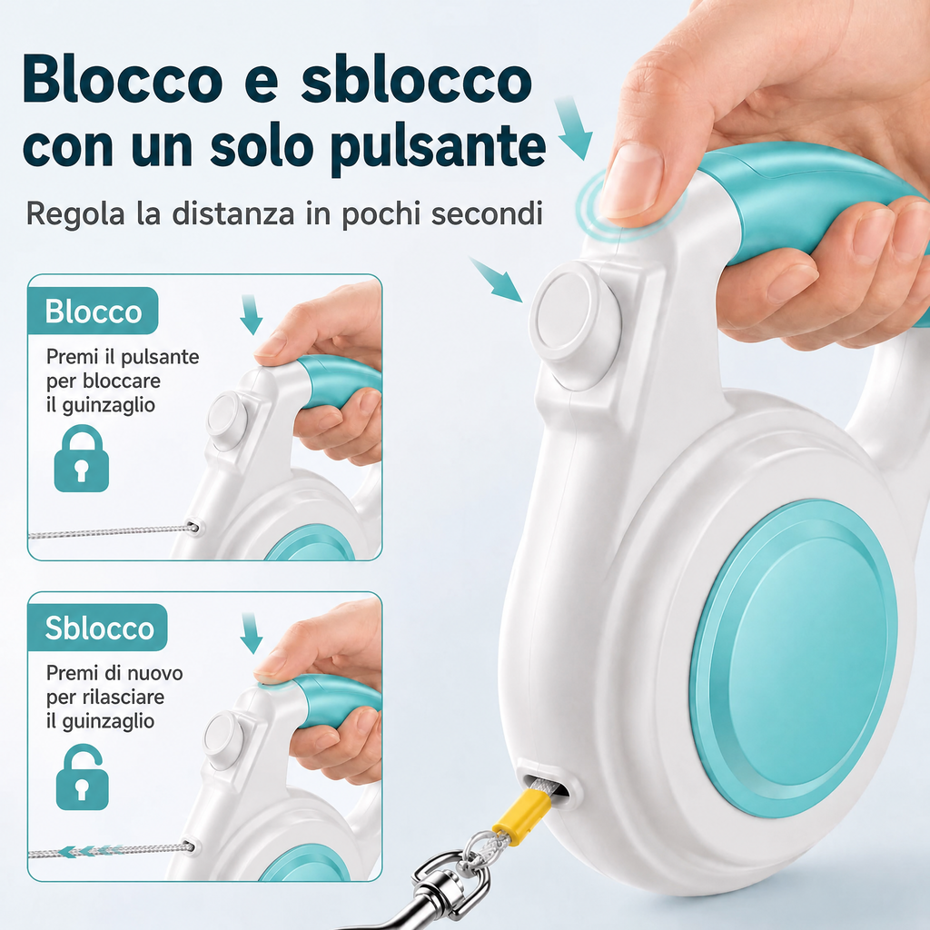 Guinzaglio Retrattile Luminosa Ricaricabile per Cani per Passeggiate Notturne - Aiuta i Cani di Piccola Taglia a Restare