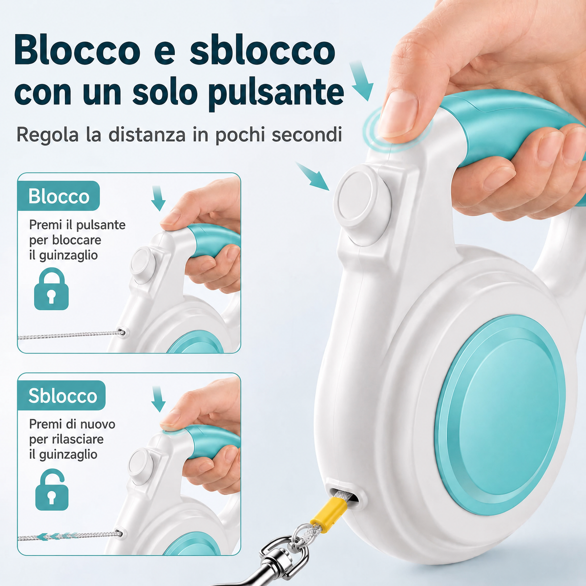 Guinzaglio Retrattile Luminosa Ricaricabile per Cani per Passeggiate Notturne - Aiuta i Cani di Piccola Taglia a Restare