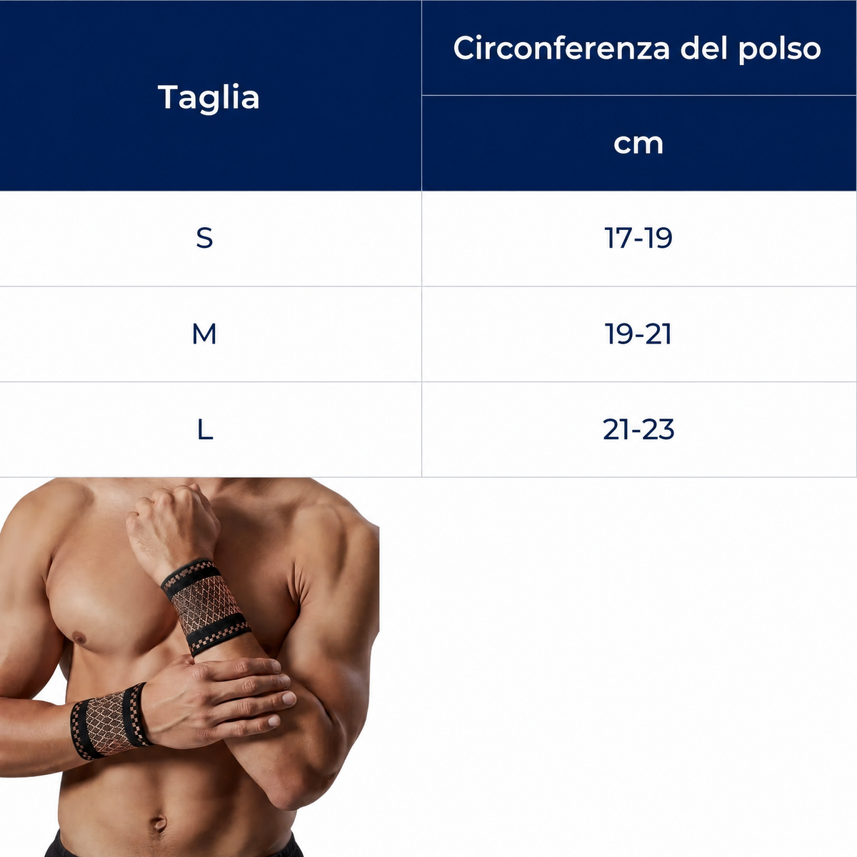 Polsiera a compressione con rame integrato per sollievo dal dolore al polso – Manicotto traspirante e discreto per tutti