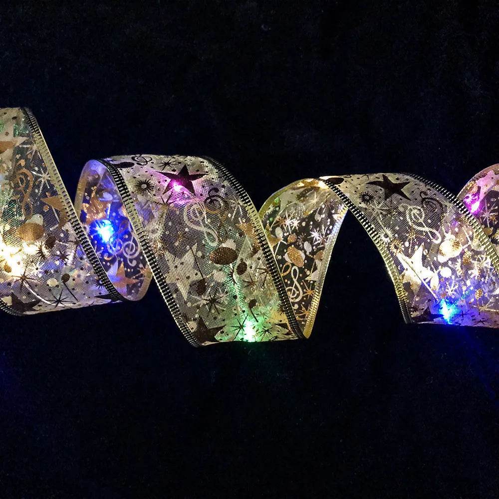 Luci a LED Decorazioni natalizie con nastro a doppio strato con stampa a caldo