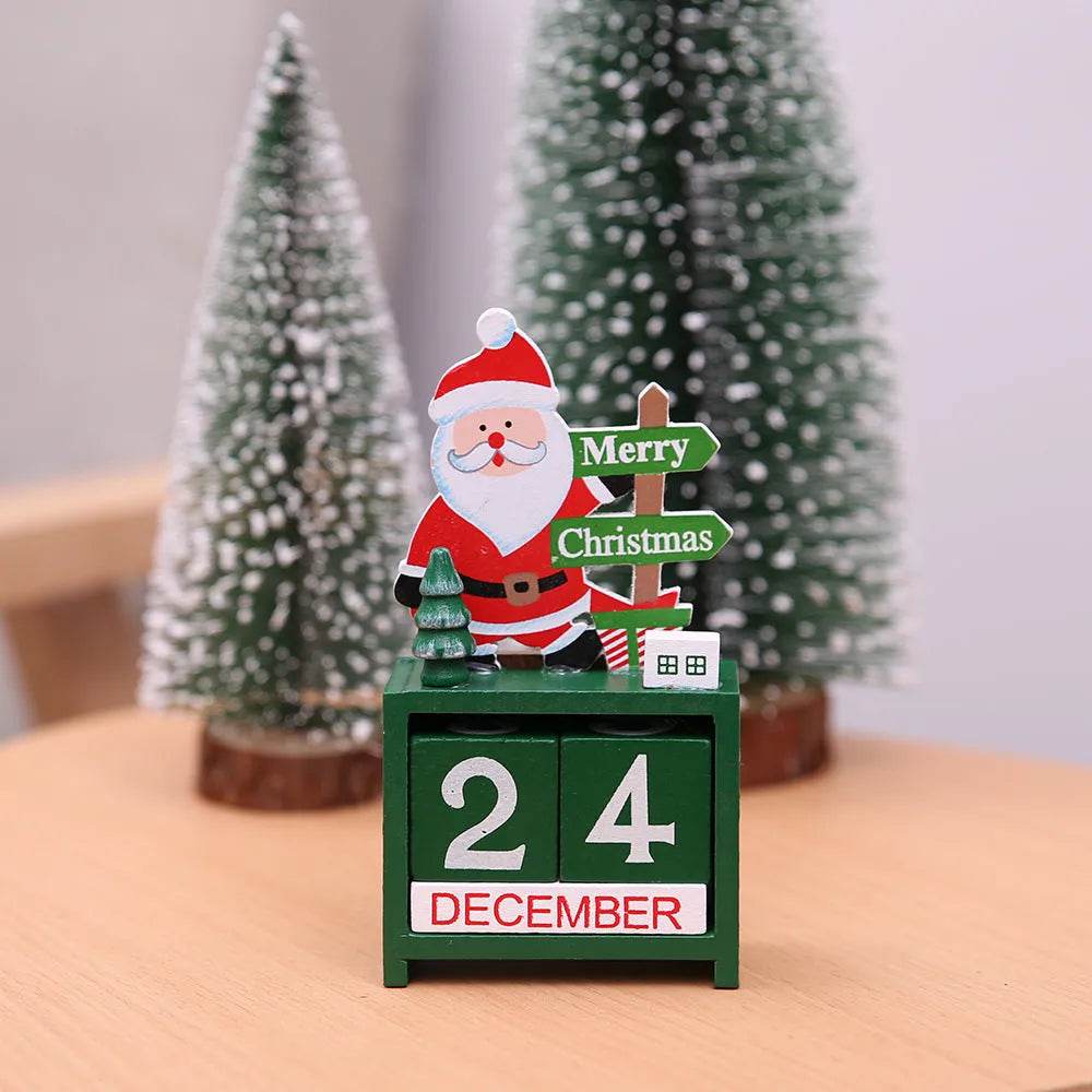 Decorazioni natalizie per calendario in legno