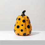 Decorazione di zucca in resina a pois | Set di ornamenti autunnali lucidi | Finitura scolpita durevole | Fascino di zucca