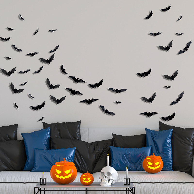 Decorazione da parete a LED pipistrello 3D | Rendi la tua casa il palcoscenico di Halloween più spettrale con illusioni volanti realistiche!