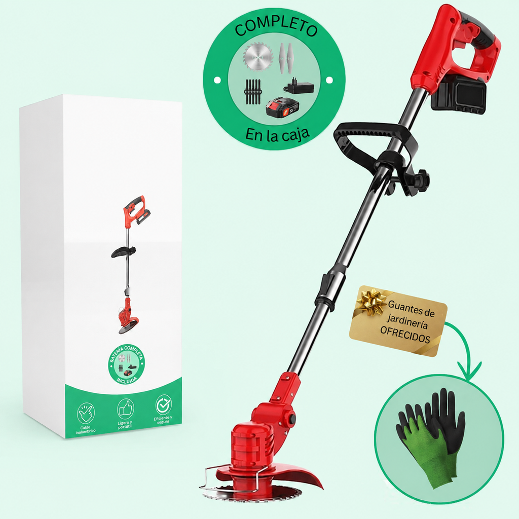 Decespugliatore senza filo da 21V con manico regolabile e testa girevole 90°