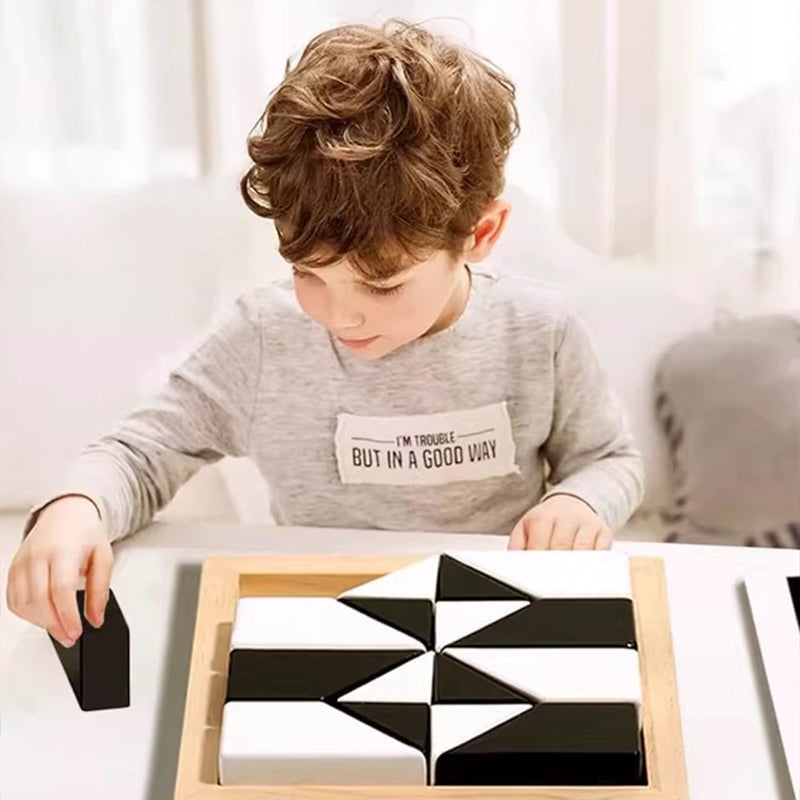 Puzzle a blocchi nascosti in legno