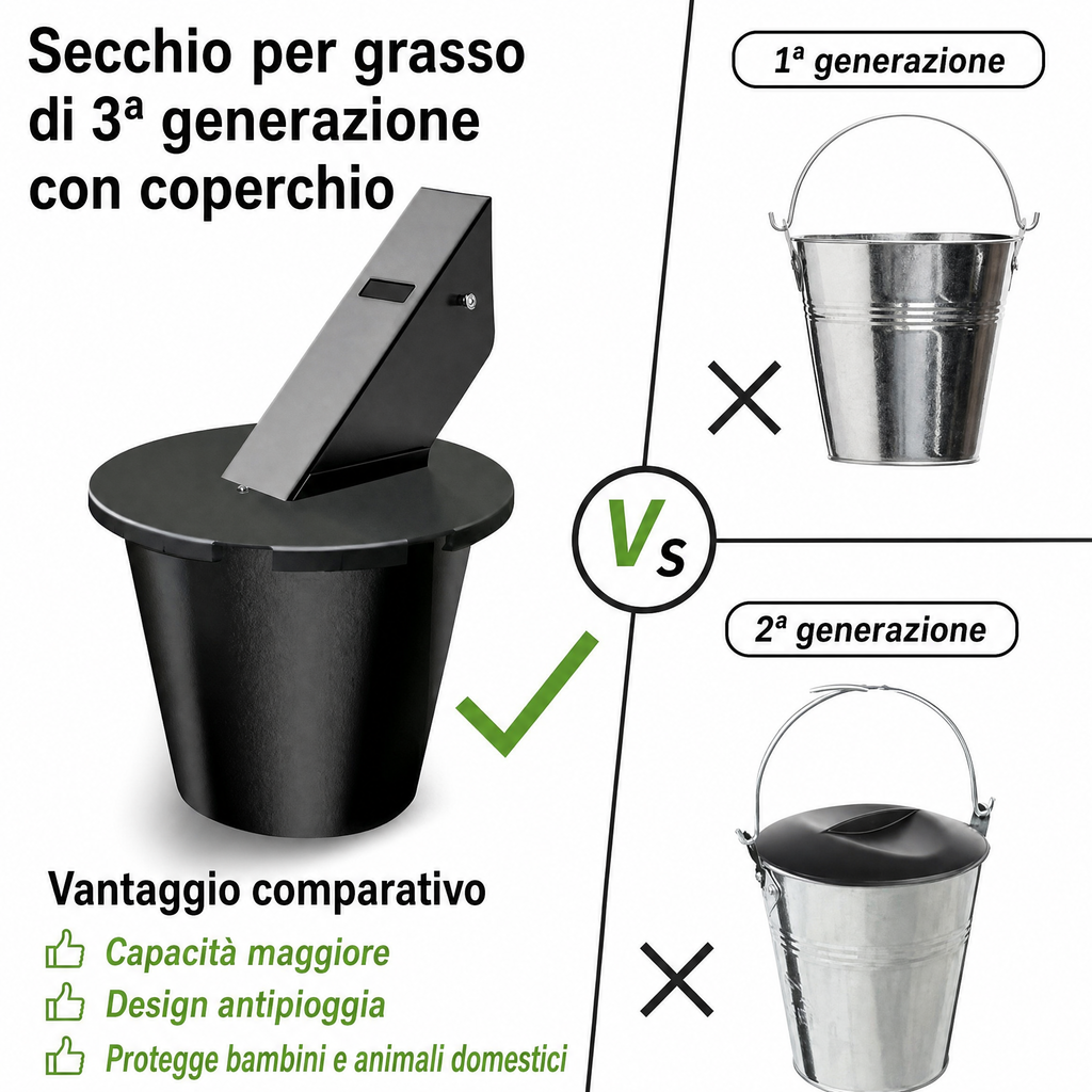 Raccoglitore di grasso per barbecue migliorato