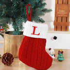 Calzini lavorati a maglia in lana con ciondolo albero creativo decorativo con lettere carine calze di Natale