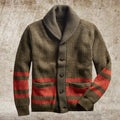 Calda giacca cardigan da uomo - collo a scialle, cotone, autunno