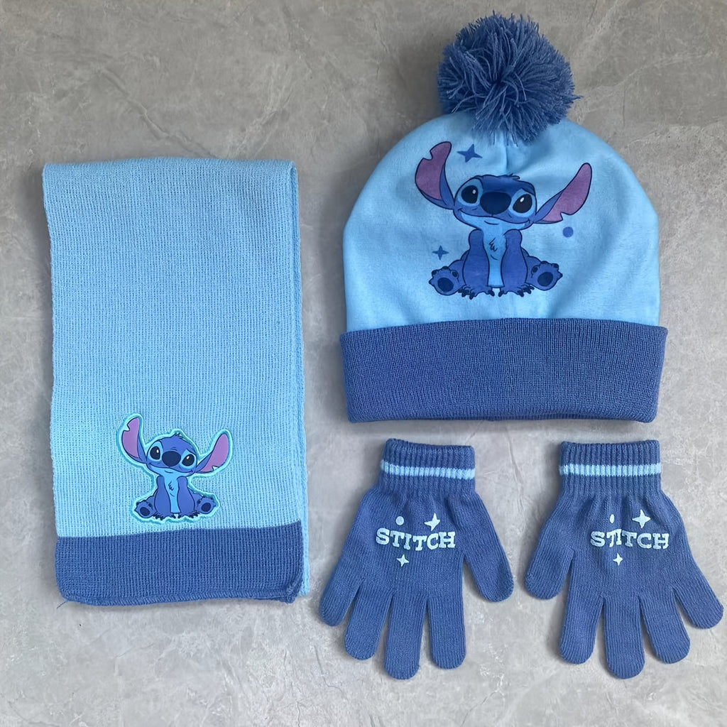 Set invernale per bambini | Set berretto, guanti e sciarpa con personaggi dei cartoni animati