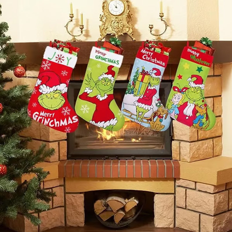 Calze di Natale verdi Decorazioni natalizie