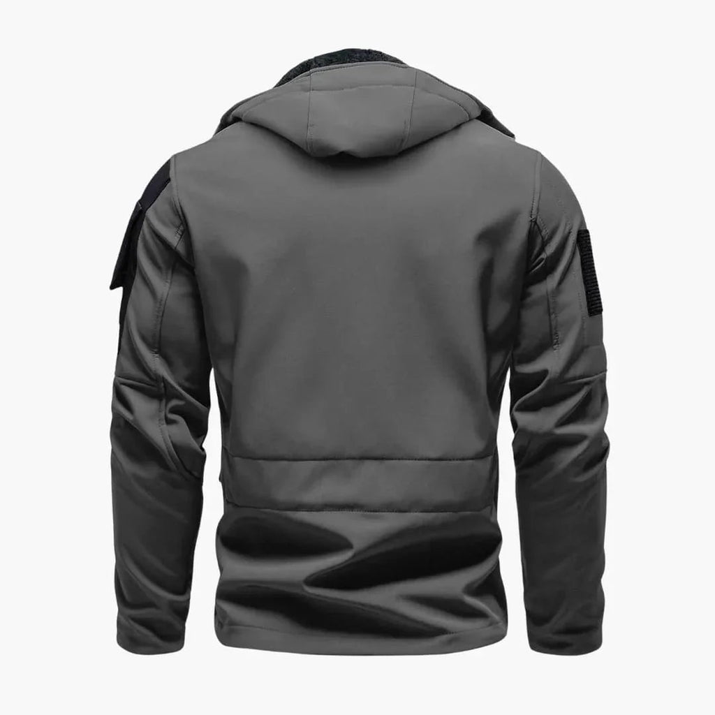 Felpa con cappuccio da uomo con zip e tasche multiple