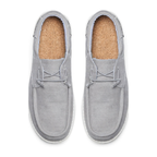 Mocassini Uomo da Barca in Tela Grigio Chiaro con Lacci