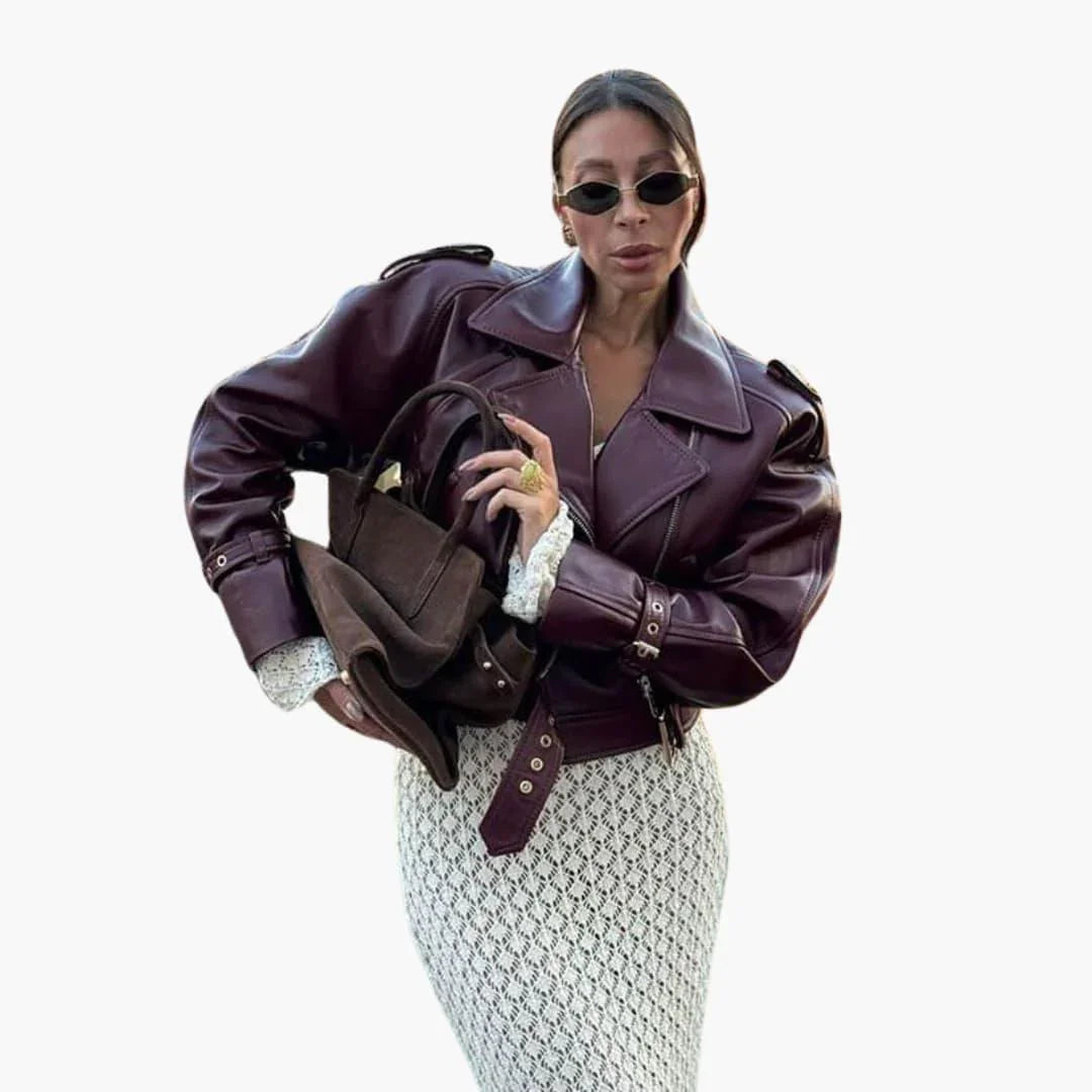 Giacca da donna alla moda con colletto a bavero elegante e confortevole