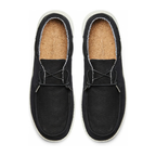 Mocassini Uomo da Barca in Tela Nera con Lacci