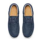 Scarpe Uomo Mocassini Barca in Tela Blu Navy con Lacci