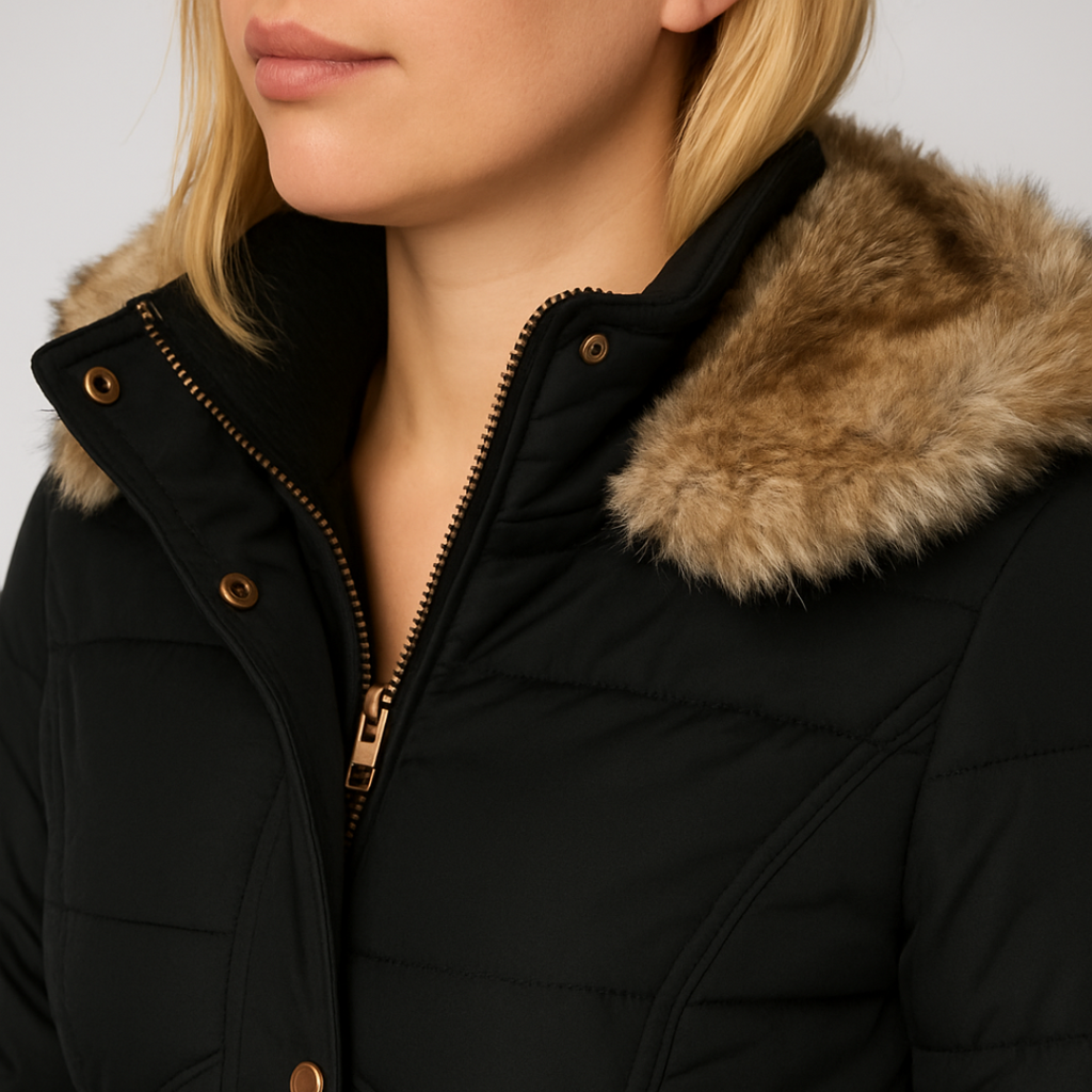 Cappotto invernale Nordelle | Capispalla trapuntato con cappuccio isolante per donna