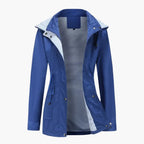 Trench lungo con cappuccio da donna