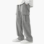 Pantaloni da uomo in velluto a coste con elastico in vita e tasche laterali