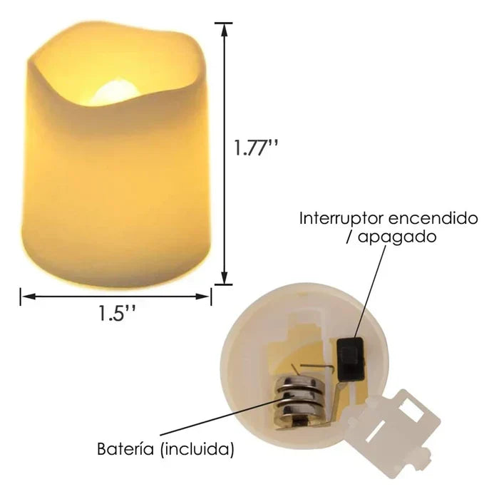 Set di 24 candele LED senza fiamma - GlowFlicker