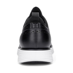 Scarpe Stringate Uomo Pelle Nera Brogue con Inserti Tessuto e Suola Bianca Alta