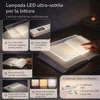 Lampada da Lettura LED Ultra Sottile Ricaricabile USB