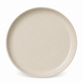 Piatto rotondo in ceramica beige visto dall'alto