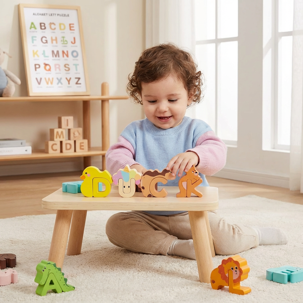 Puzzle dell'alfabeto aus Holz | Giochi di apprendimento dalla A alla Z per i bambini