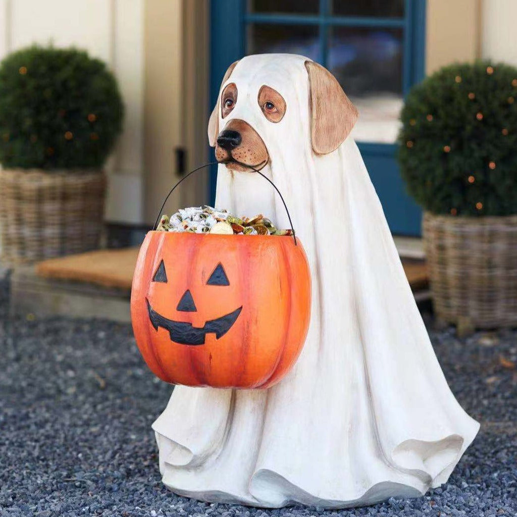 Decorazione da giardino in resina con cucciolo di zucca