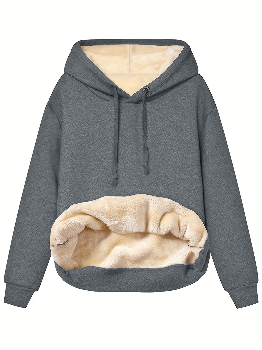Felpa con cappuccio isolante da donna - Pullover rilassato, pile