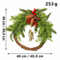 Ghirlanda invernale boho fatta a mano | Campanelli, pigne e bacche | 43 cm | Interno/Esterno