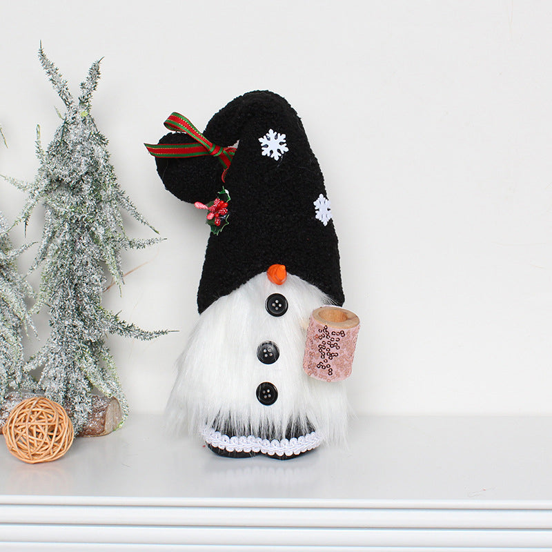 Decorazioni natalizie per gnomi bambola senza volto