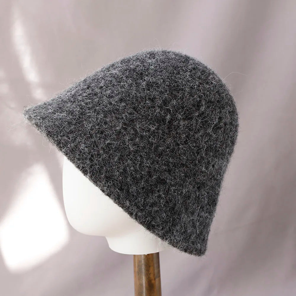Cappello da pescatore da donna, cappello da pescatore pieghevole in lana per la stagione fredda, cappello da pescatore vintage, berretto da viaggio morbido e caldo