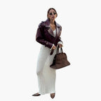 Giacca da donna alla moda con colletto a bavero elegante e confortevole