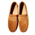 Mocassini Uomo in Camoscio Cognac con Fibbia