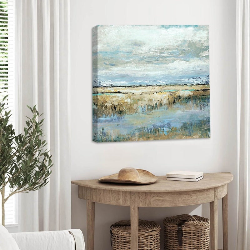 Poster di pittura a olio astratta vintage su tela