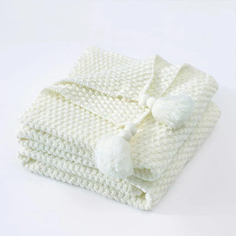 Coperta in lana ArcticHaven | Design scandinavo con nappe e palline | Caldo ed elegante