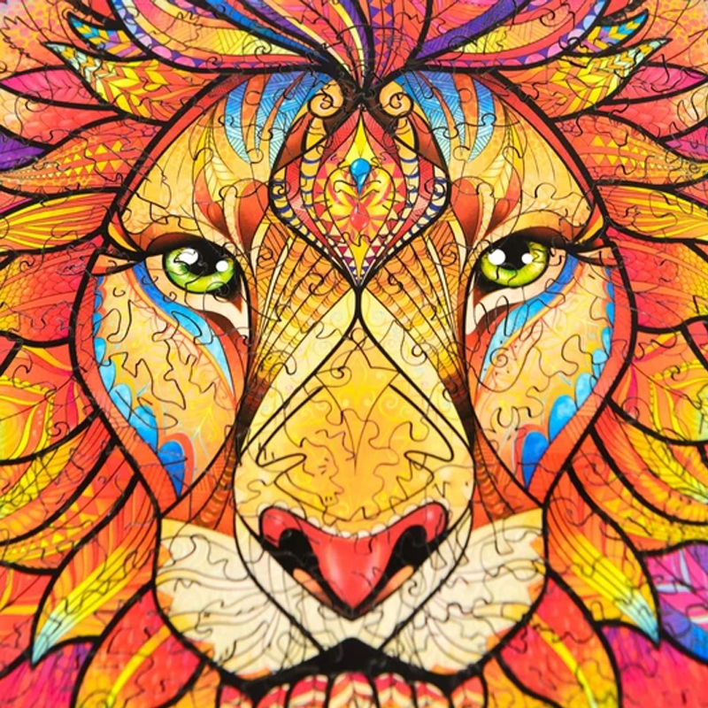 Puzzle con leone in legno