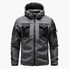 Felpa con cappuccio da uomo con zip e tasche multiple